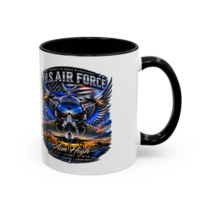 U.S. Air Force Eagle Coffee Mug — "Aim High" Accent 11/15oz