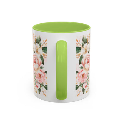 Mom Floral Accent Coffee Mug — Pink Roses Mother's Day Gift (11/15oz)