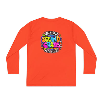 Second Grade Long Sleeve Tee — "Watch Out Second Grade Here I Come" Youth Shirt