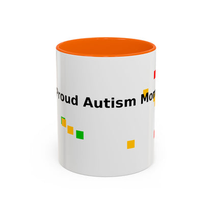 Autism Proud Mom Accent Coffee Mug – 11/15oz Color Accent