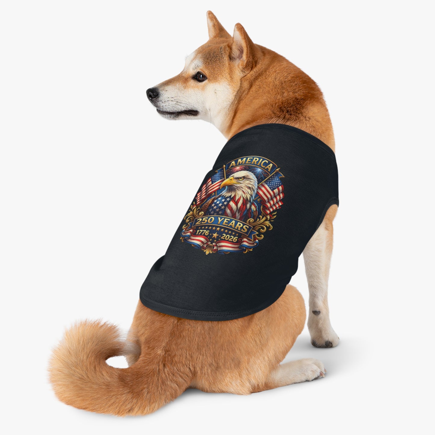 Patriotic Eagle Pet Tank Top – America 250 Years 1776-2026 Dog Shirt