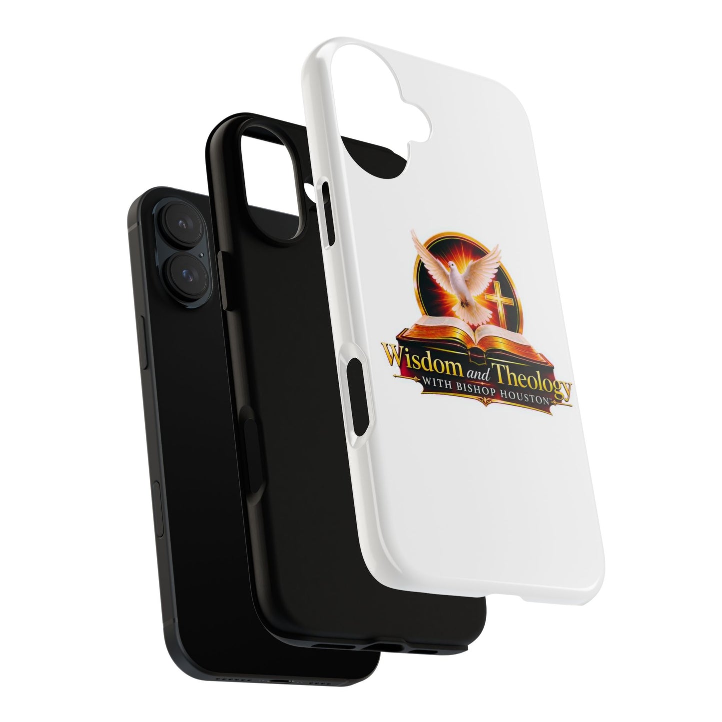 Wisdom and Theology Phone Case — Christian Dove & Cross Protective Tough Case