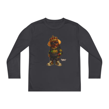 Youth Long Sleeve Tee — 'King' Bear Graphic