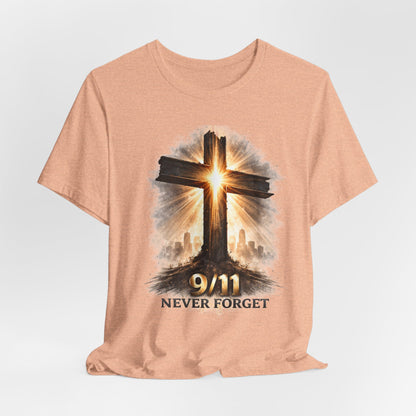 9/11 Never Forget T‑Shirt - Cross Memorial Tee
