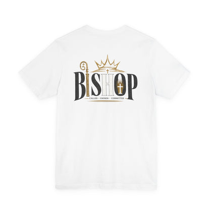 Bishop Graphic Tee — 'BISHOP' Crown & Crosier Church Leadership Shirt