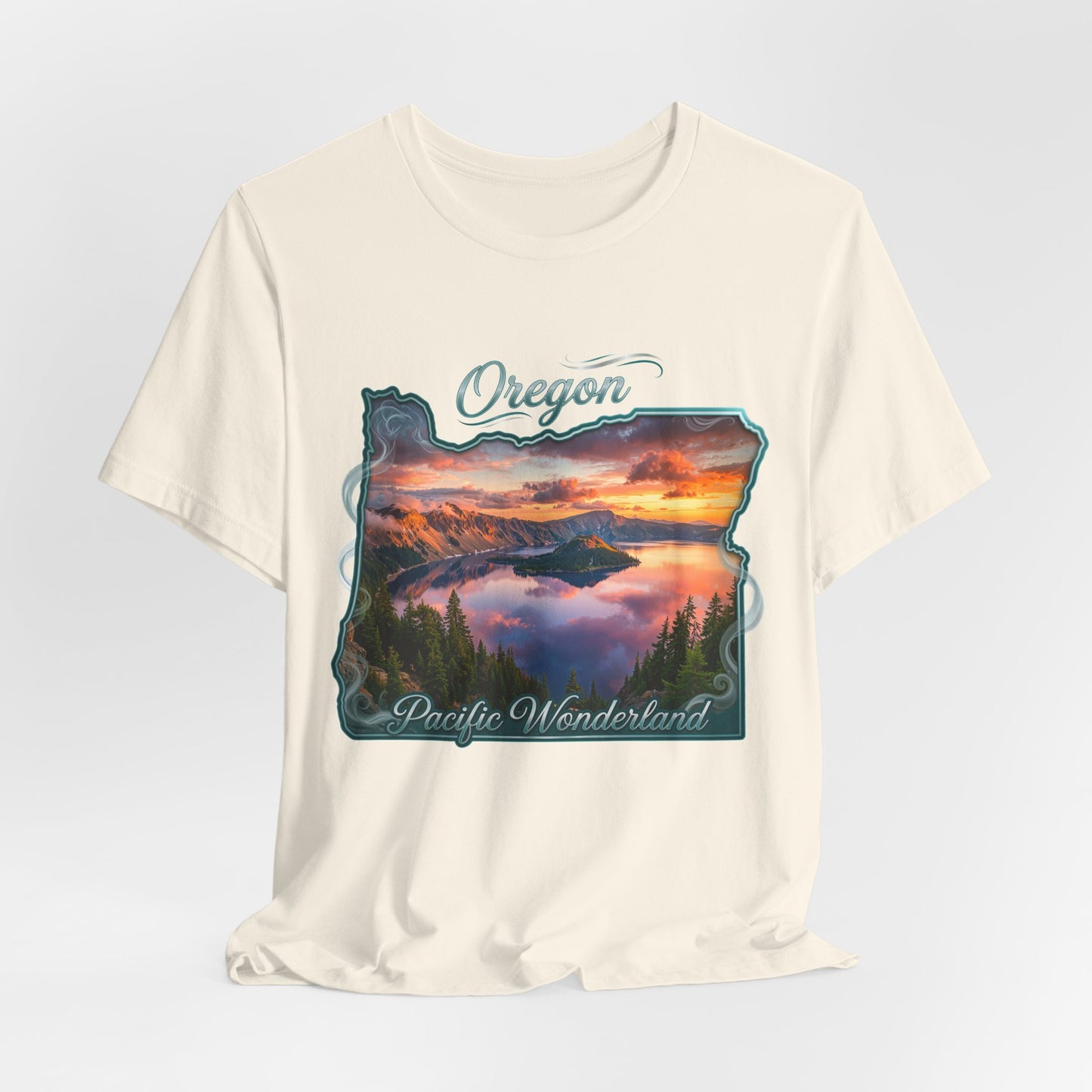 Oregon Pacific Wonderland T‑Shirt — Scenic Sunset State Map Tee