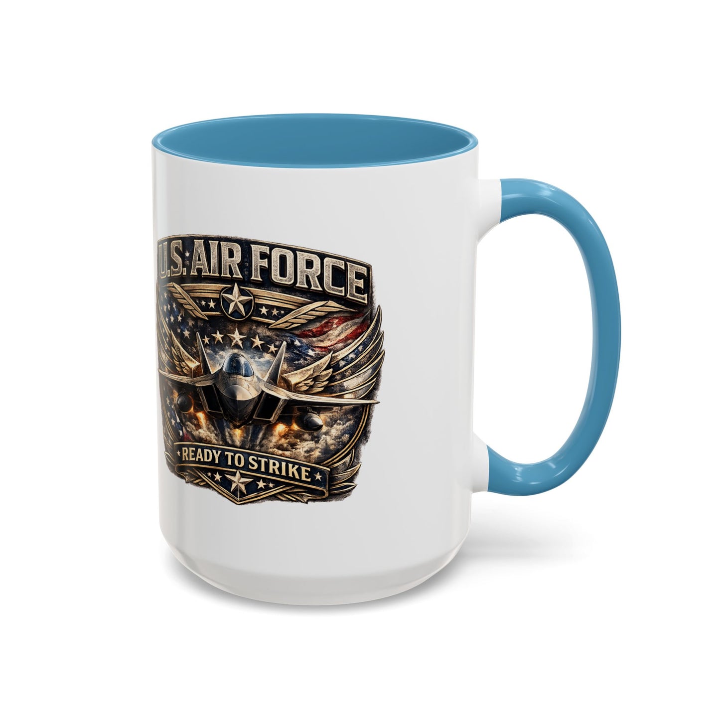 U.S. Air Force Accent Coffee Mug — "Ready to Strike" Military Aviation Gift
