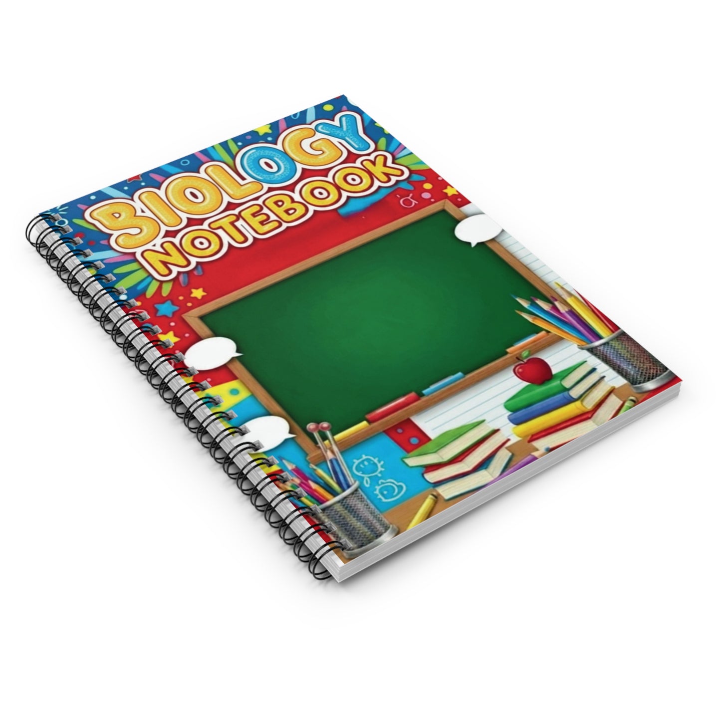 Biology Notebook — Spiral Ruled School Notebook for Students
