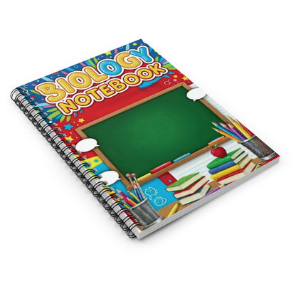 Biology Notebook — Spiral Ruled School Notebook for Students