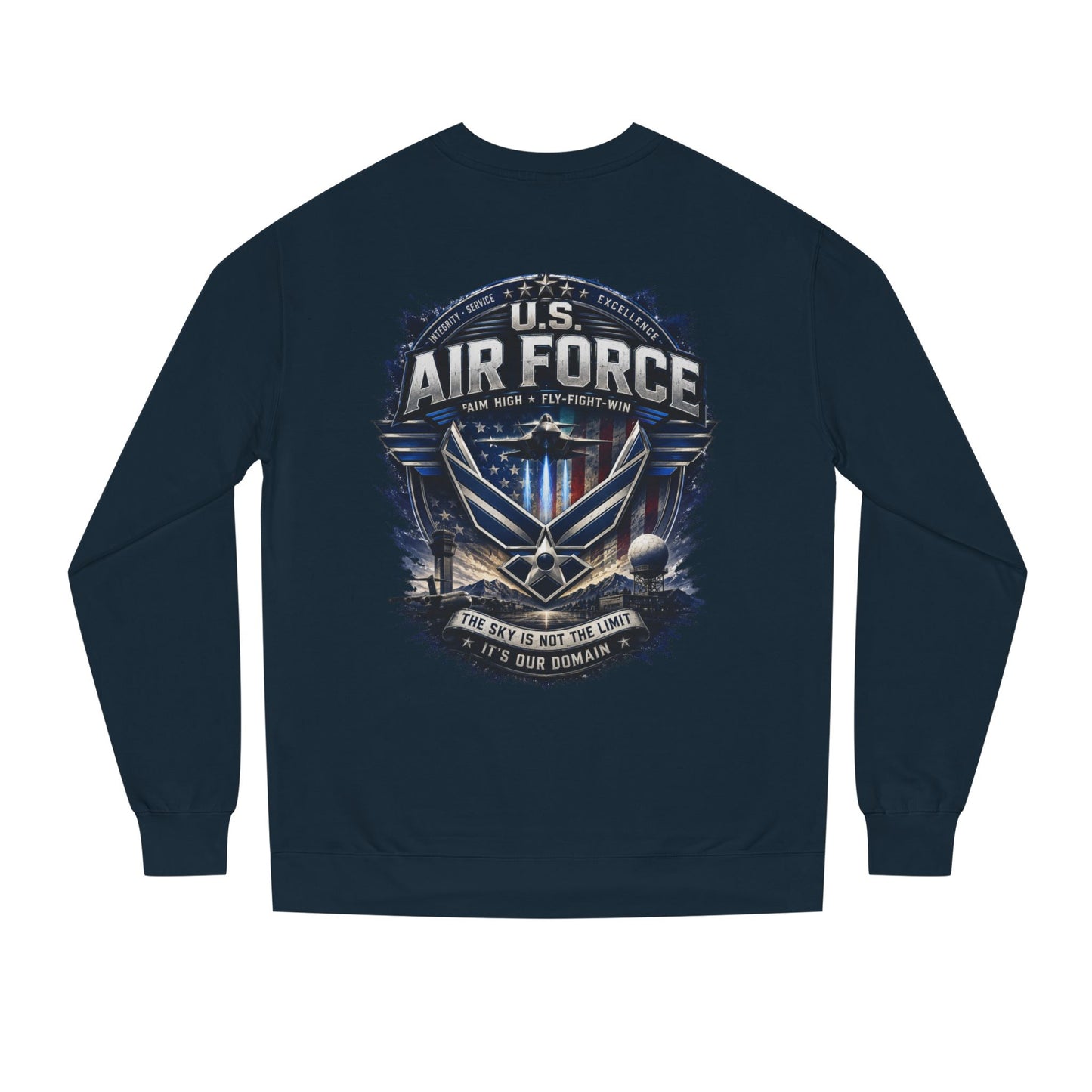 Air Force Crewneck Sweatshirt - U.S. Military Emblem Graphic