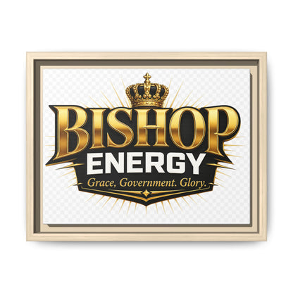Framed Canvas Art - "Bishop Energy" Gold Crown Logo (Matte)