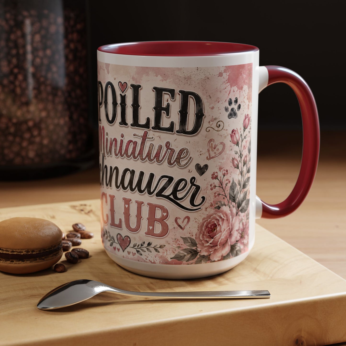 Spoiled Miniature Schnauzer Club Accent Coffee Mug — Cute Dog Mom Gift