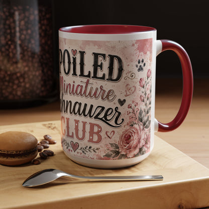 Spoiled Miniature Schnauzer Club Accent Coffee Mug — Cute Dog Mom Gift