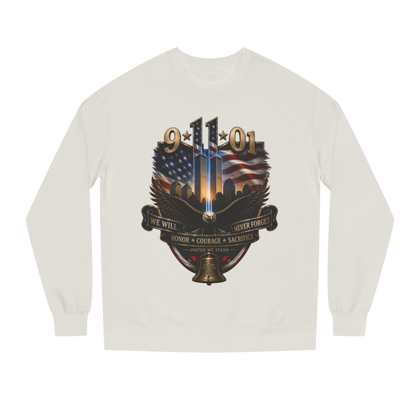 9/11 Memorial Sweatshirt — We Will Never Forget Tribute Crewneck