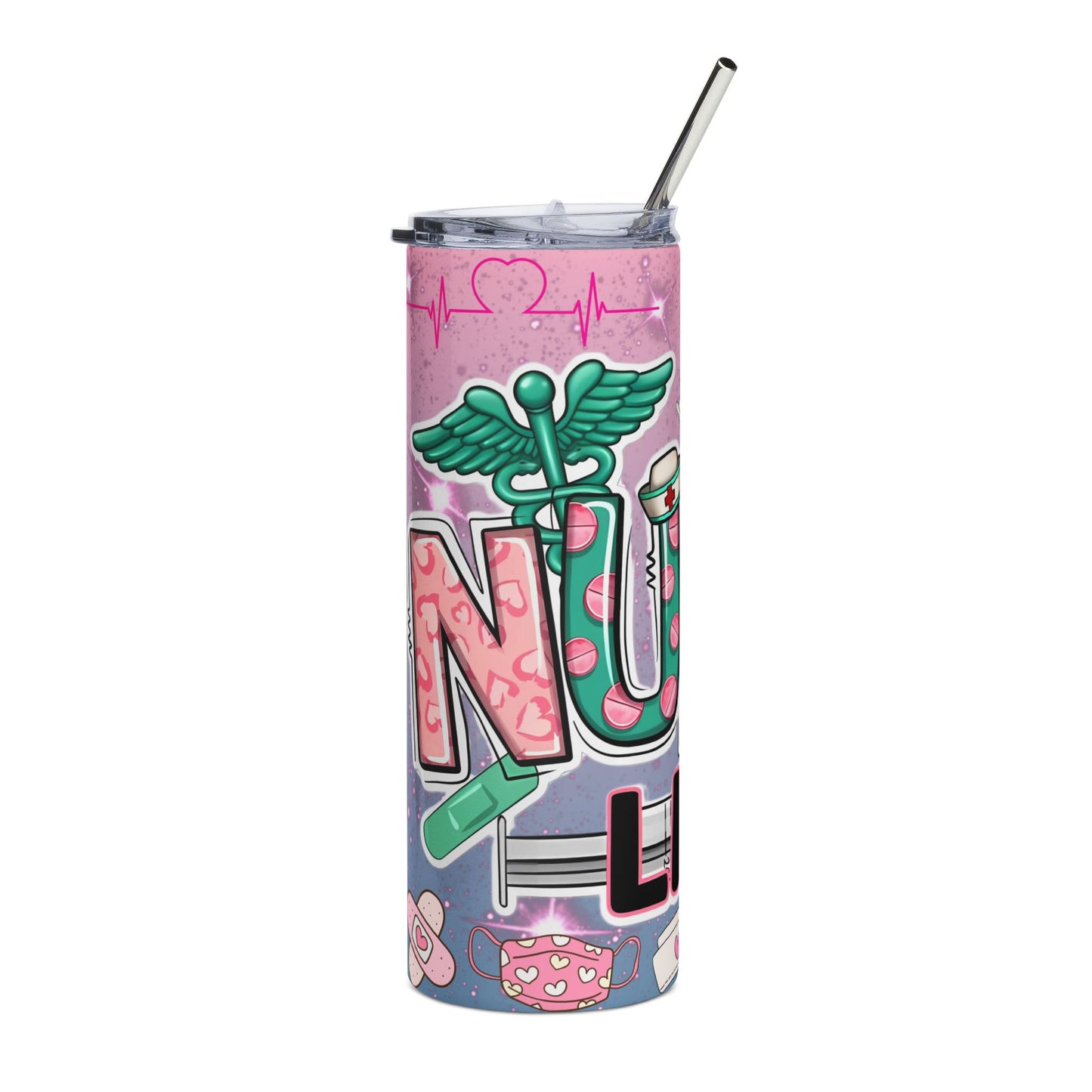 Nurse Life 20oz Stainless Steel Tumbler — Pink Medical Gifts for Nurses