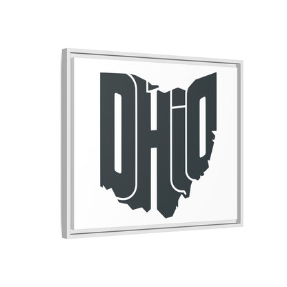 Ohio State Shape Matte Canvas Wall Art — Framed Modern State Typography Print