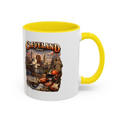 Cleveland Ohio Vintage Football Accent Coffee Mug (11/15oz)
