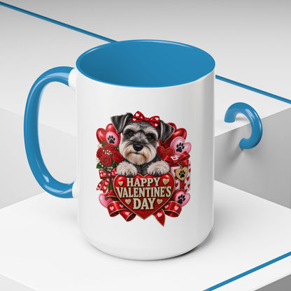Valentine’s Day Dog Coffee Mug — "Happy Valentine’s Day" Accent Mug