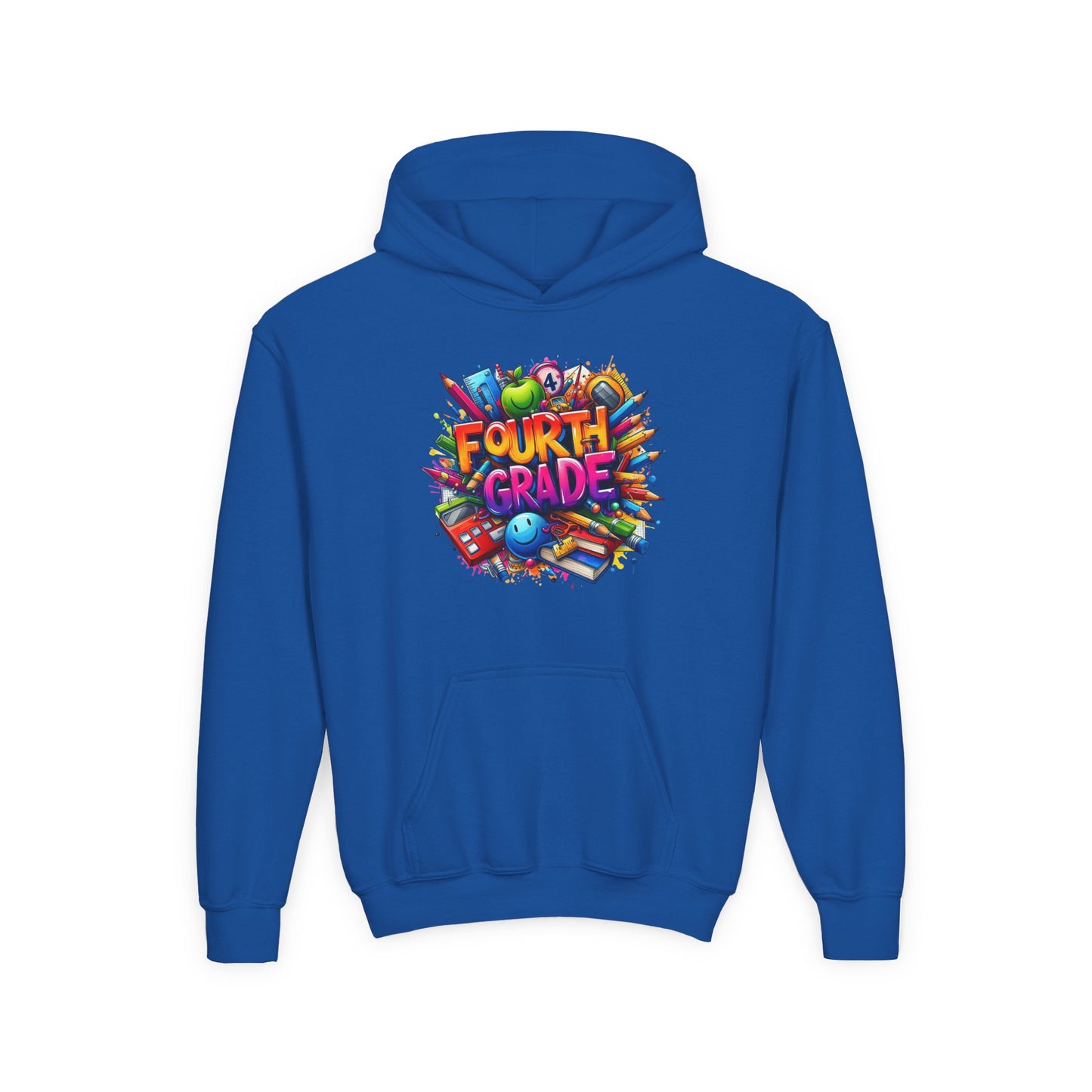 Fourth Grade Youth Hoodie — Colorful Back-to-School Kids Sweatshirt