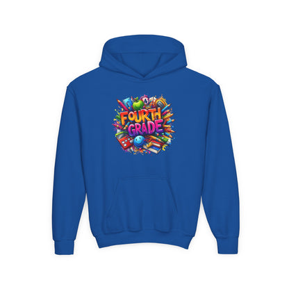 Fourth Grade Youth Hoodie — Colorful Back-to-School Kids Sweatshirt