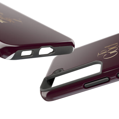 To God Be The Glory Tough Phone Case — Burgundy Gold Christian Scripture Cover
