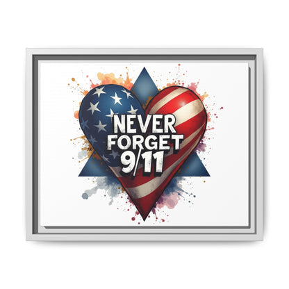 Never Forget 9/11 Framed Canvas Print
