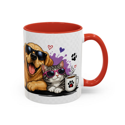 Dog and Cat Coffee Mug — 'This Is My Healer I'm A Cat' Cute Pet Lover Accent Mug (11/15oz)