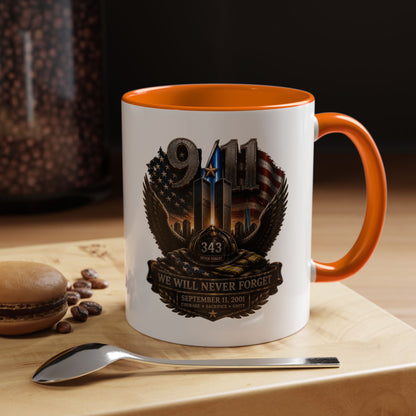 9/11 Memorial Coffee Mug - 'We Will Never Forget' Tribute Accent Mug
