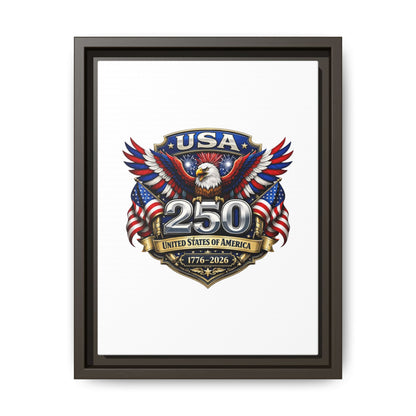 USA 250 Anniversary Framed Canvas — Patriotic Eagle 1776–2026 Wall Art