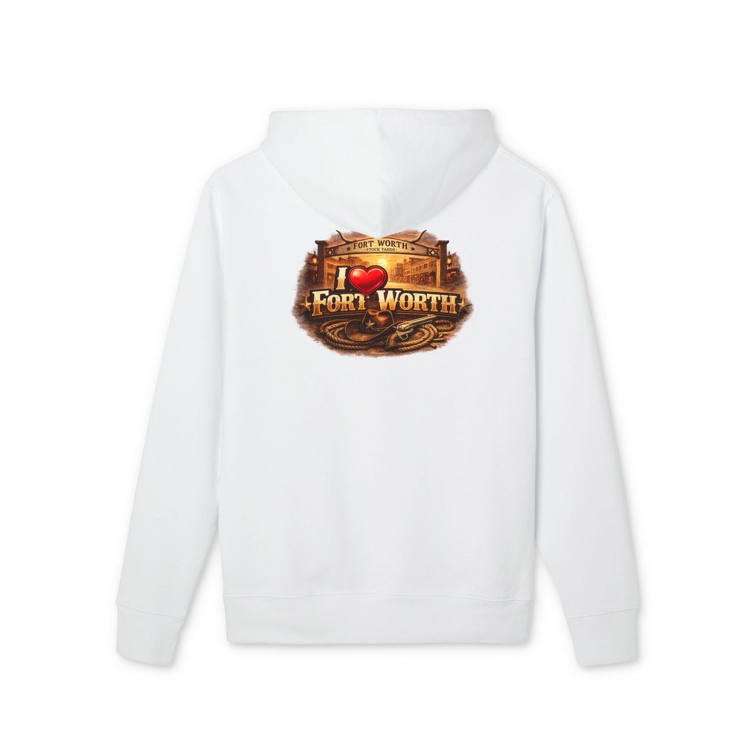 Fort Worth Retro Logo Hoodie — I  Fort Worth City Sweatshirt
