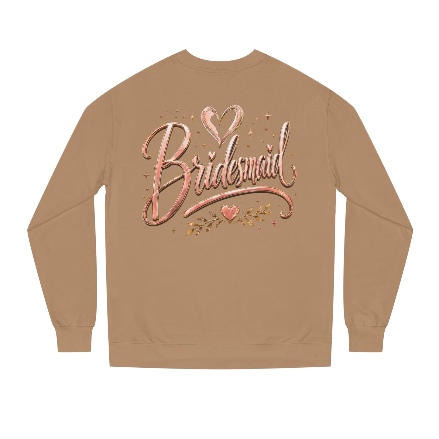 Bridesmaid Crewneck Sweatshirt — Rose Gold Script Bridesmaid Pullover