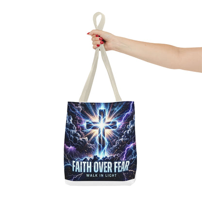 Faith Over Fear Cross Tote Bag