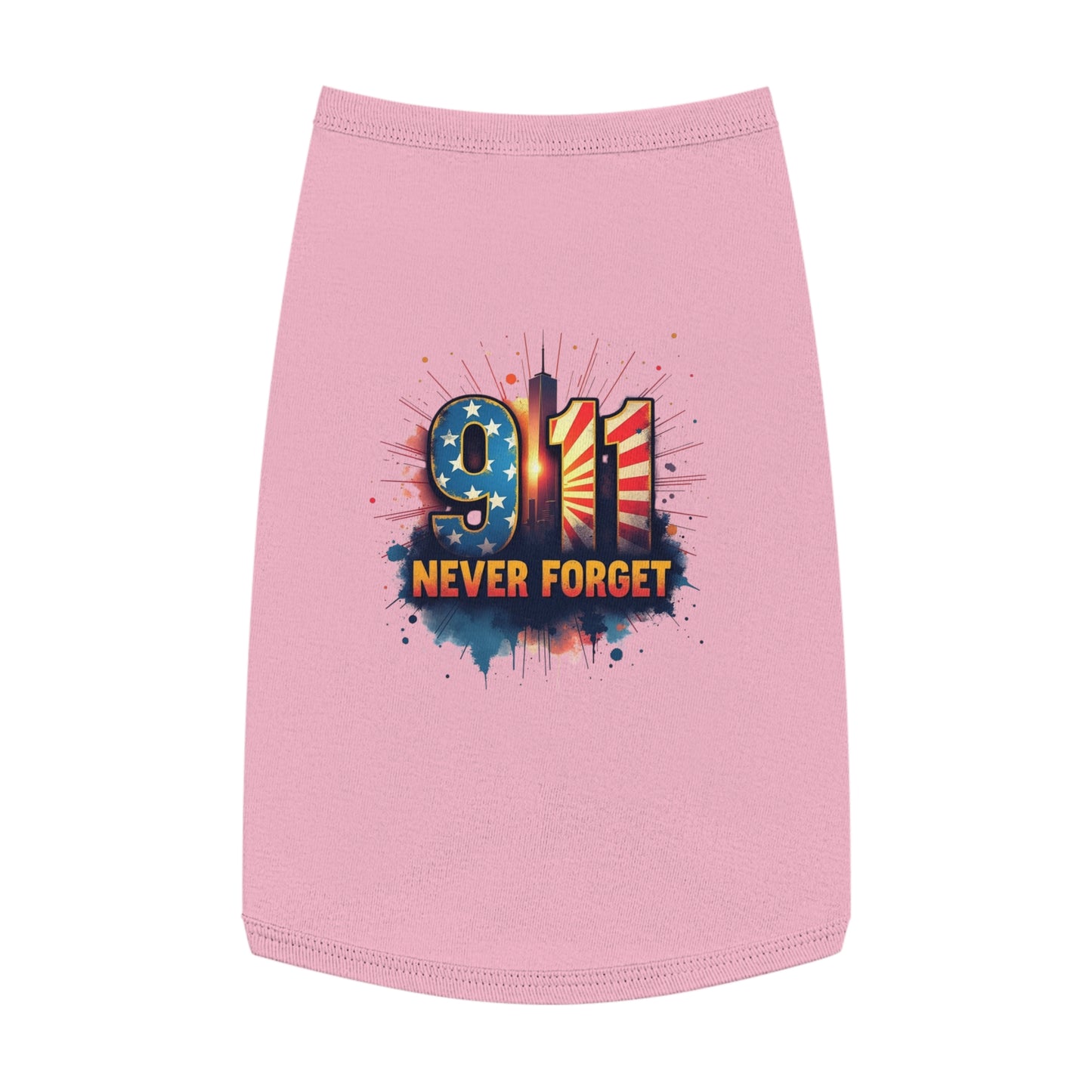 9/11 Never Forget Pet Tank Top — Patriotic Memorial Dog Shirt
