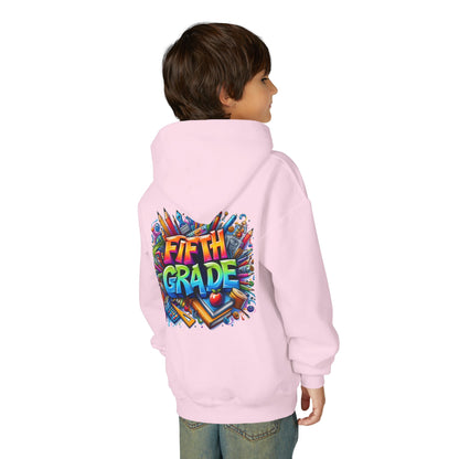 Fifth Grade Kids Hoodie - Colorful School Supplies Back-to-School Sweatshirt
