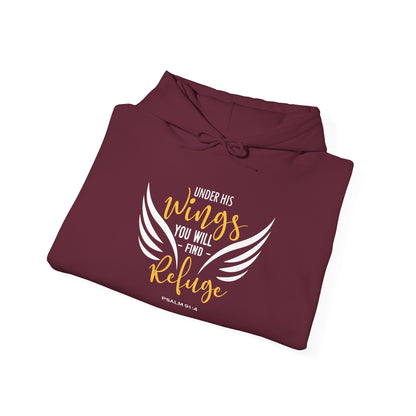 Under His Wings You Will -find Refuge Psalm 91:4 Hoodie