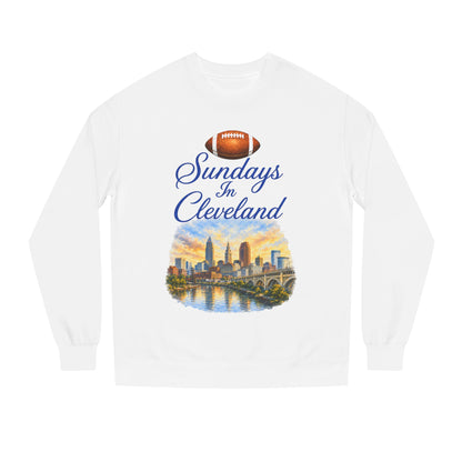 Sundays in Cleveland Football Crewneck Sweatshirt — Cleveland Skyline Game Day Pullover
