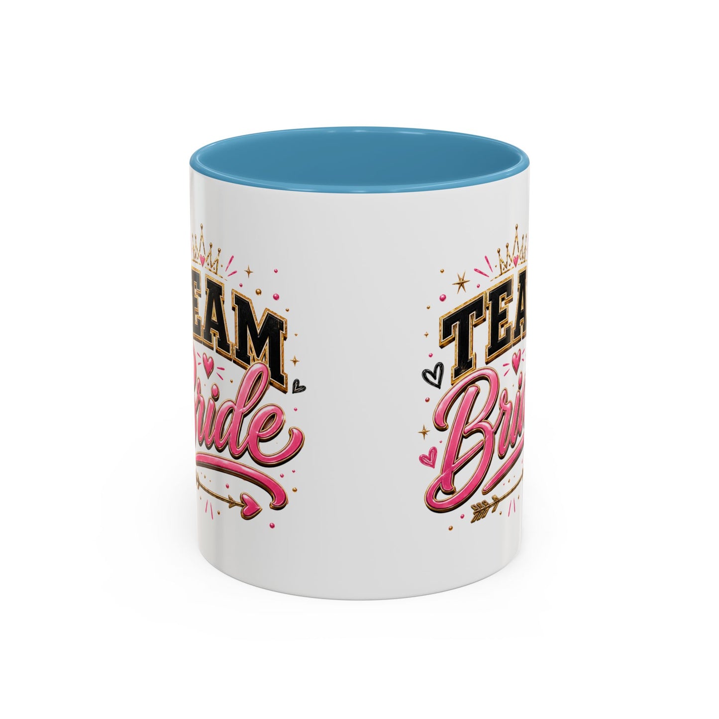 Team Bride Accent Coffee Mug — Pink & Gold Bachelorette Bridal Shower Gift (11/15 oz)