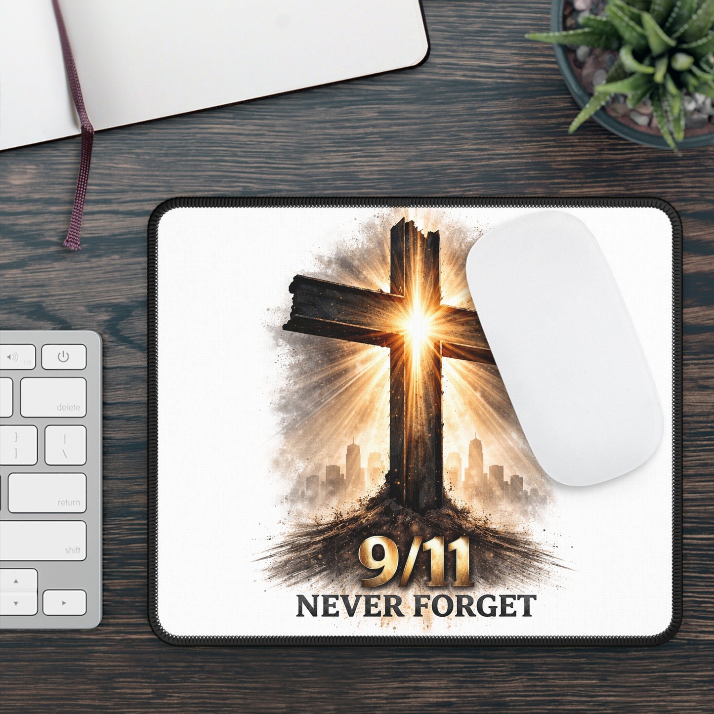 Gaming Mouse Pad — 9/11 Never Forget Cross Tribute