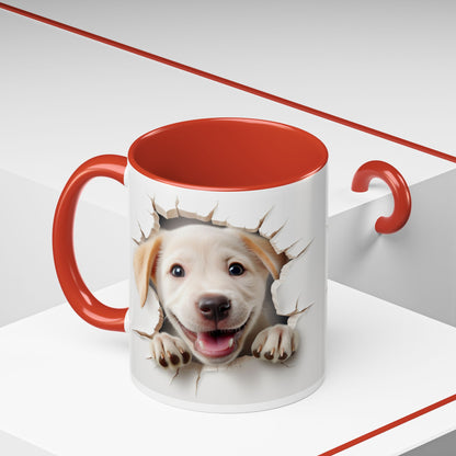 Puppy Peek-A-Boo Accent Coffee Mug (11/15oz)