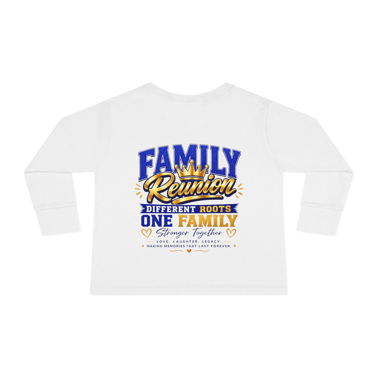 Family Reunion Toddler Long Sleeve Tee — "Different Roots One Family" Kids Shirt