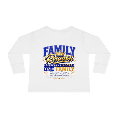 Family Reunion Toddler Long Sleeve Tee — "Different Roots One Family" Kids Shirt