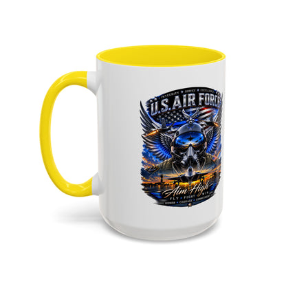 U.S. Air Force Eagle Coffee Mug — "Aim High" Accent 11/15oz