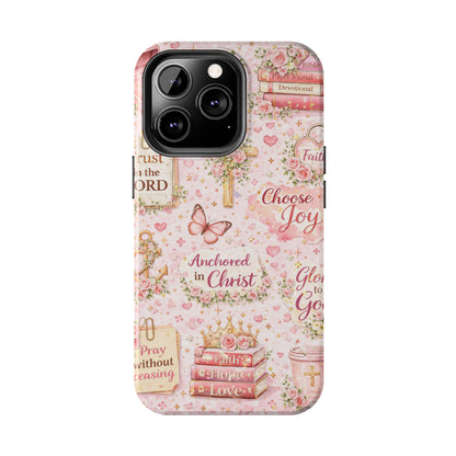 Anchored In Christ Phone Case | Christian floral iPhone Case