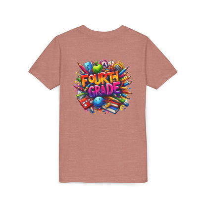 Fourth Grade Youth T‑Shirt – Colorful School Supplies Back to School Tee