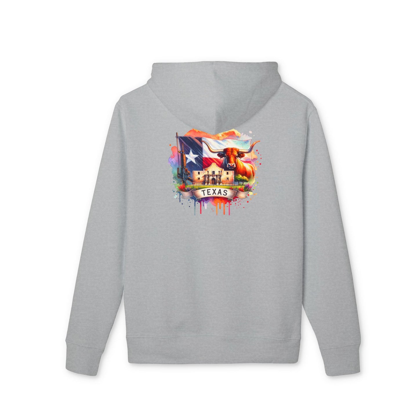 Texas Flag Skull Hoodie — Watercolor Lone Star Texas Pride Pullover