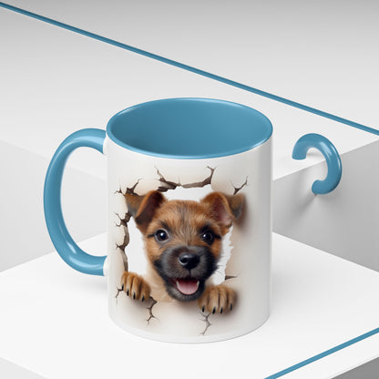 Puppy Peeking Accent Coffee Mug – Cute Dog Lover 11/15oz
