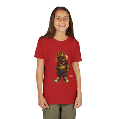 Youth Tee — 'Lil King' Crowned Bear Graphic Shirt