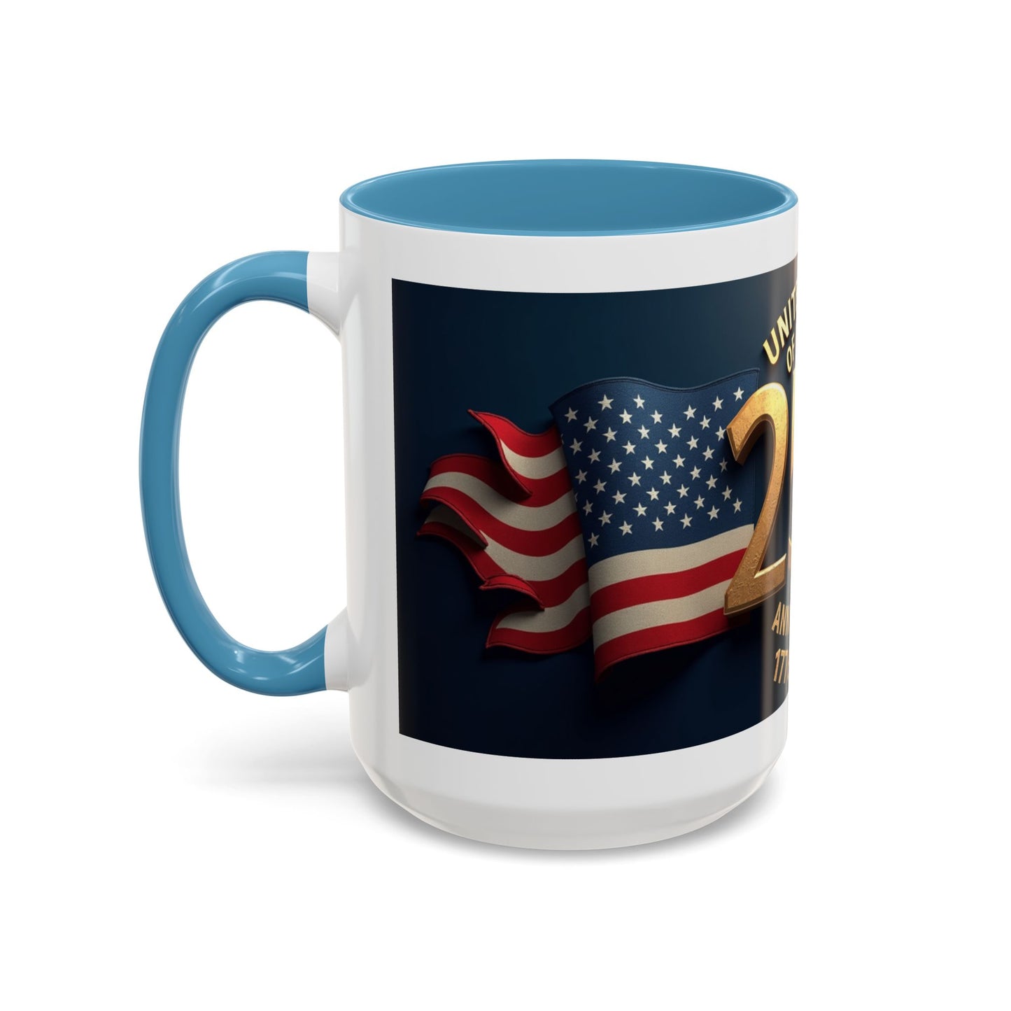 250th Anniversary Coffee Mug — United States of America 1776–2026 Patriotic Accent Mug