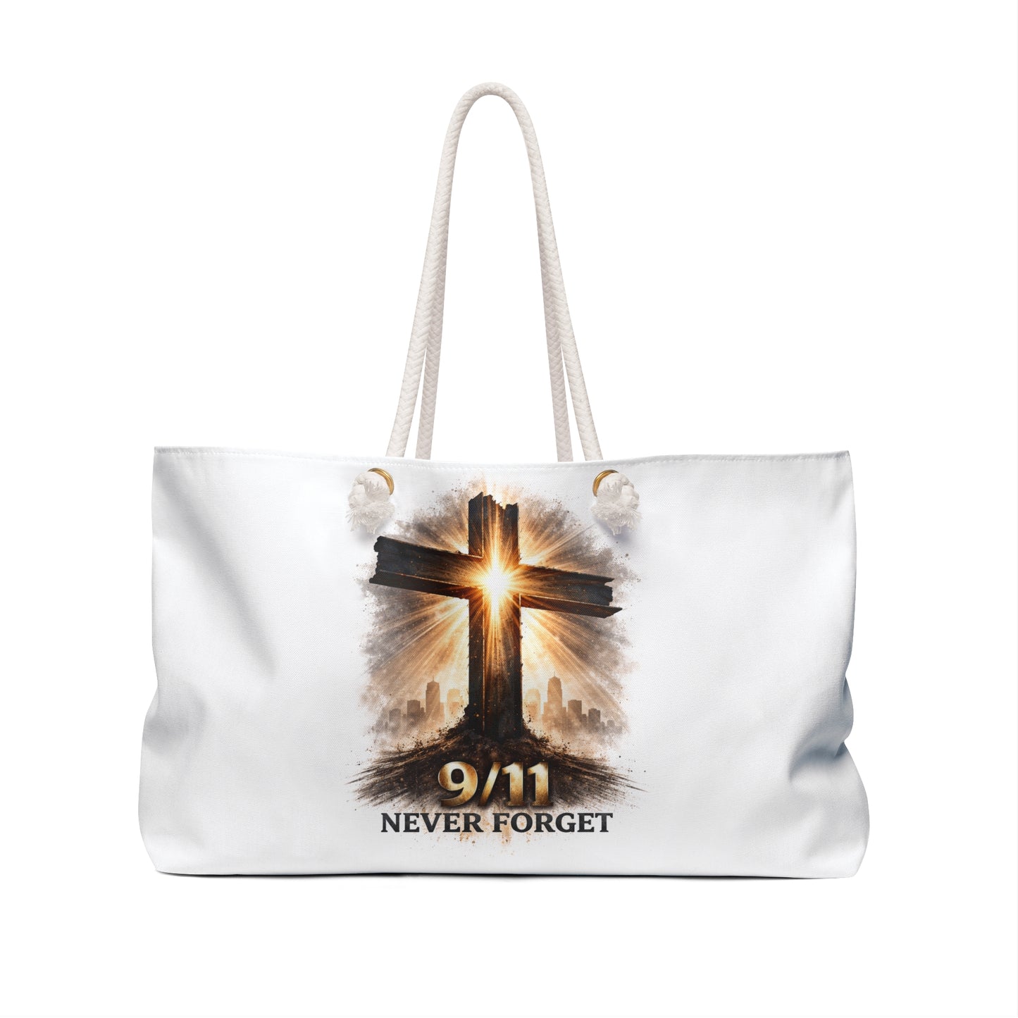 9/11 Never Forget Weekender Bag - Memorial Cross Travel Tote