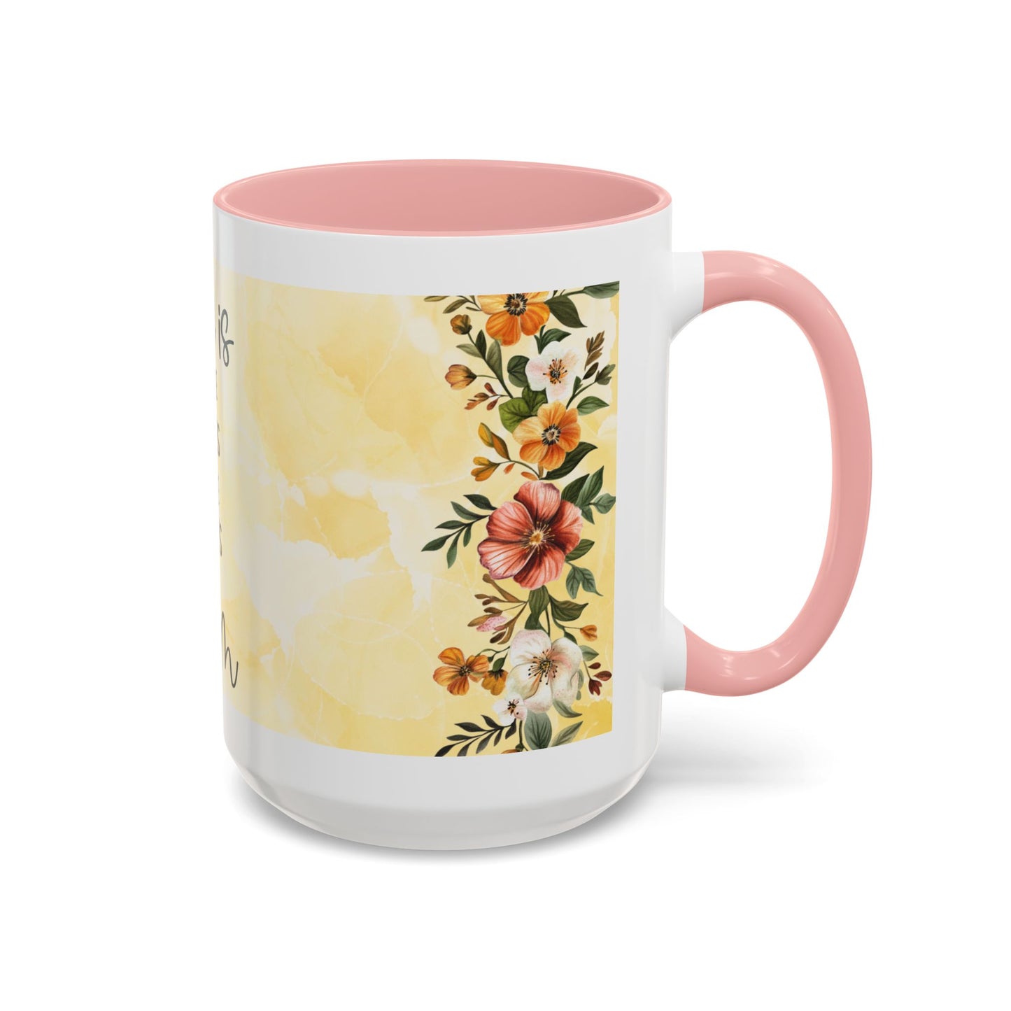 She Is Mom Floral Accent Coffee Mug — 'She is Peace, She is Home' Mother's Day Gift